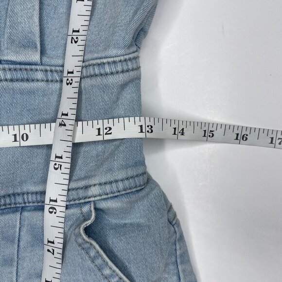 Coco Ceee Blue Denim Romper Button Accent with Pockets Romper Size Med Going Out - Picture 9 of 12